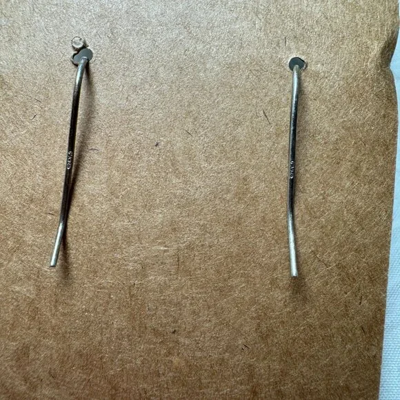 Heart-Shaped Pink Stone Sterling Silver Marked CA 925 Hook Dangle Drop Earrings - Picture 4 of 6